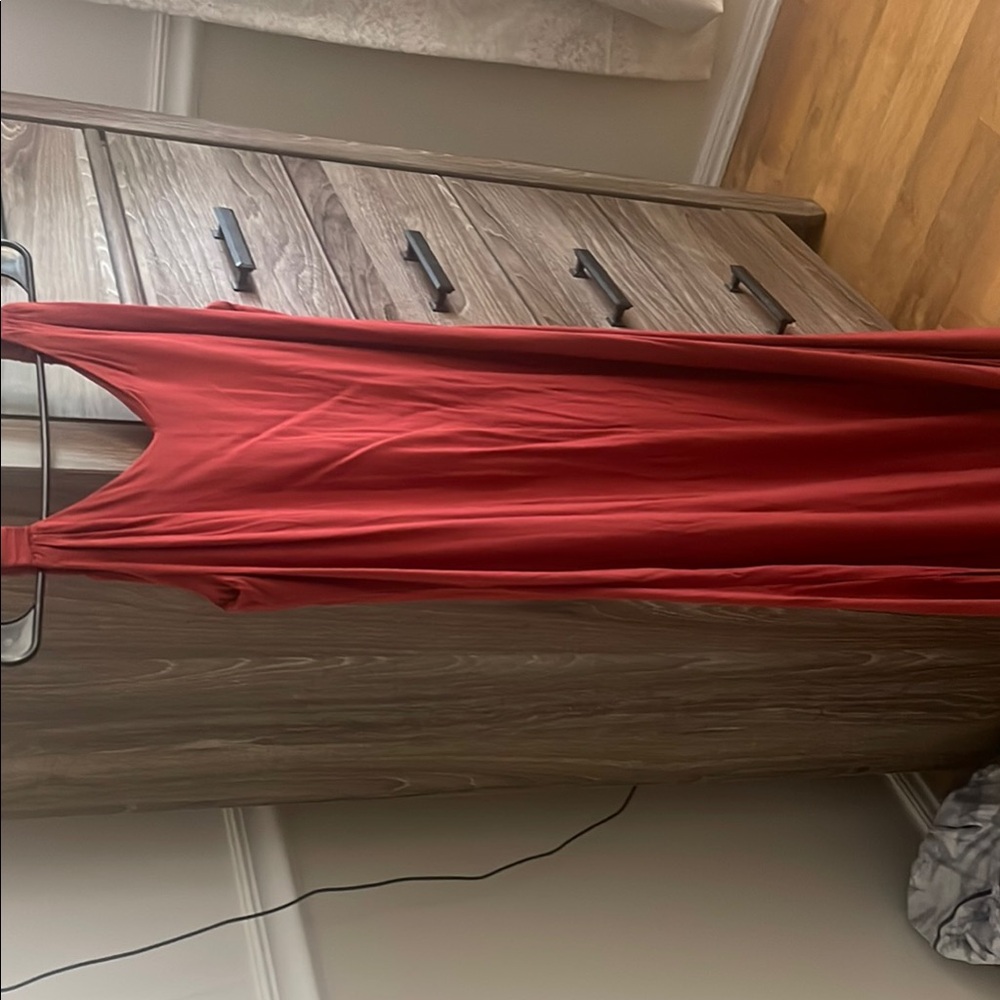 Vince Camuto Orange Halter Maxi Gown
